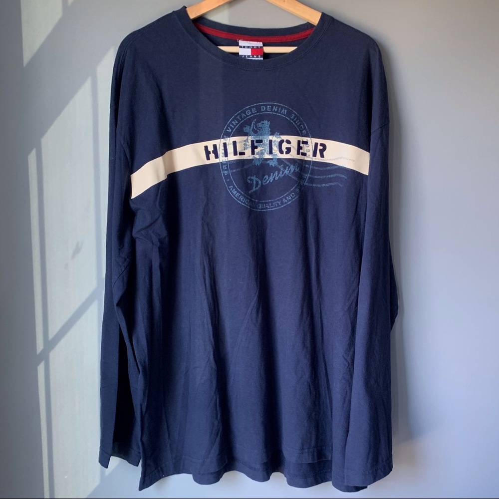 VTG Tommy Hilfiger Mens Long Sleeve TShirt SZ XL